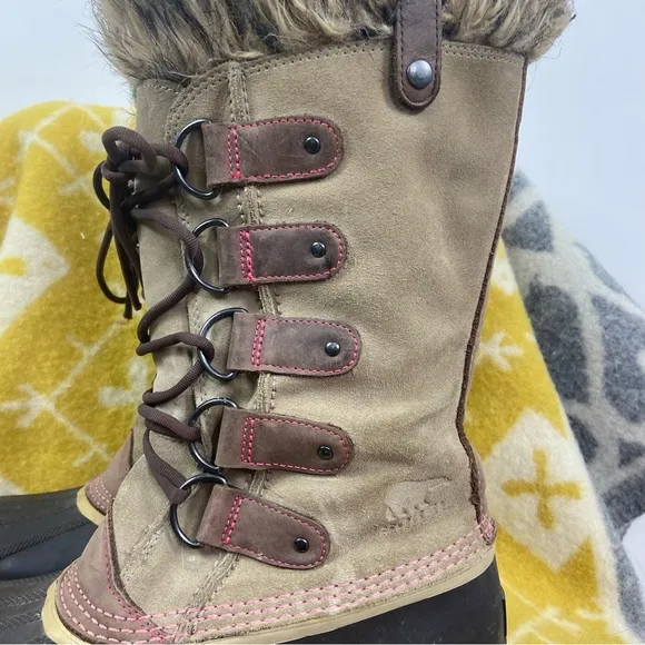 SOREL NL 1540-254 Joan of Arctic Size 9 Taupe Suede Tall Winter Boots Women's