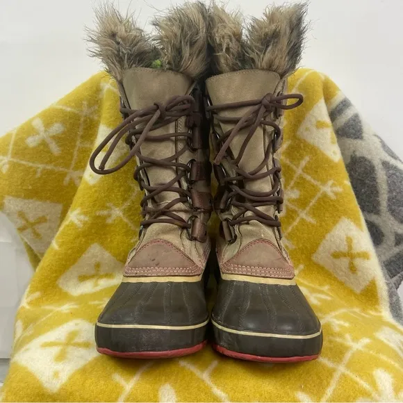 SOREL NL 1540-254 Joan of Arctic Size 9 Taupe Suede Tall Winter Boots Women's