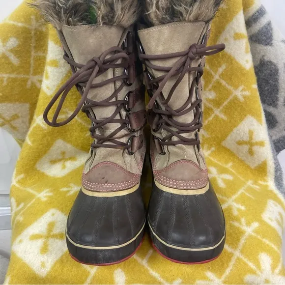 SOREL NL 1540-254 Joan of Arctic Size 9 Taupe Suede Tall Winter Boots Women's