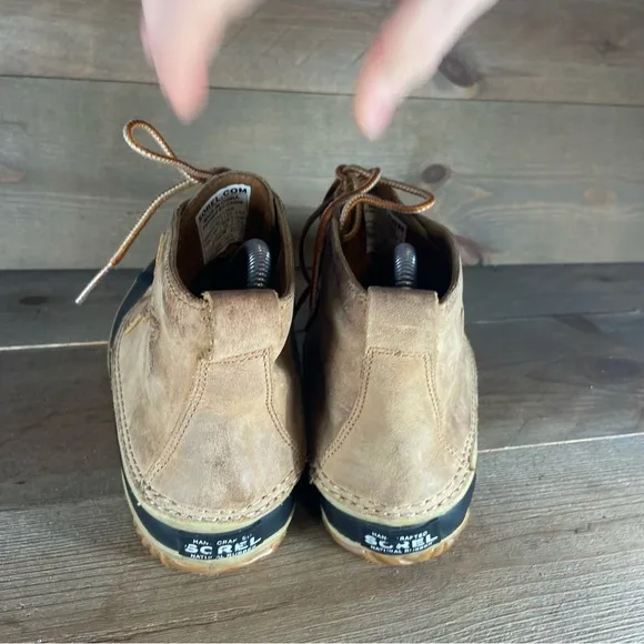 sorel out n about womens size 7 shoes brown leather waterproof duck boots