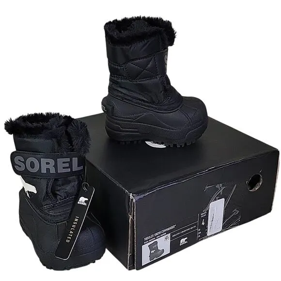 Sorel Snow Commander Winter Boots Kids Toddler Size 4 NEW