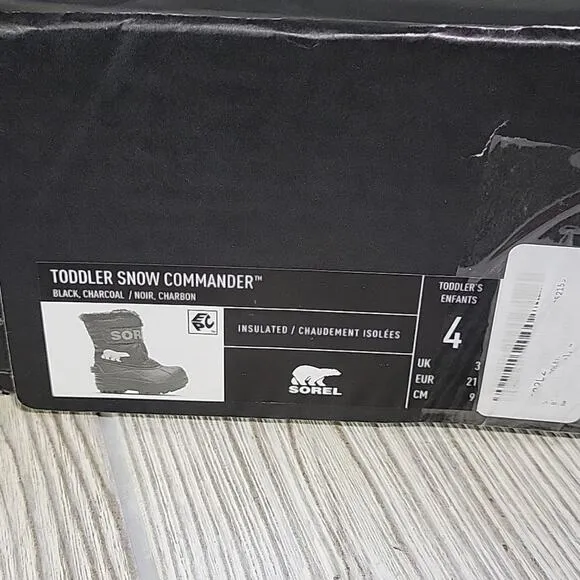 Sorel Snow Commander Winter Boots Kids Toddler Size 4 NEW