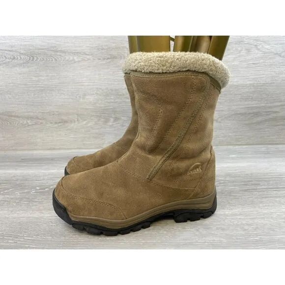 Sorel Waterfall NL1964-250 Women's 6.5 Brown Suede Leather Insulated Snow Boot