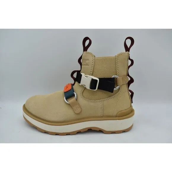 Sorel Women Size 7 Hi-Line EQ Chalk Ceramic Suede Waterproof Chelsea Boots Shoes