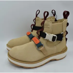 Sorel Women Size 7 Hi-Line EQ Chalk Ceramic Suede Waterproof Chelsea Boots Shoes