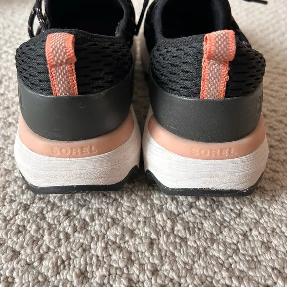 Sorel Womens Kinetic Impact Lace Mesh Running Waterproof Shoes Size 9 Black Pink
