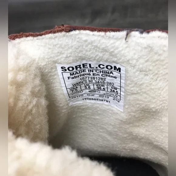 Sorel Womens NL3415 Phoenix Short Lace Up Cozy Sherpa Leather Brown Boots Sz 7.5