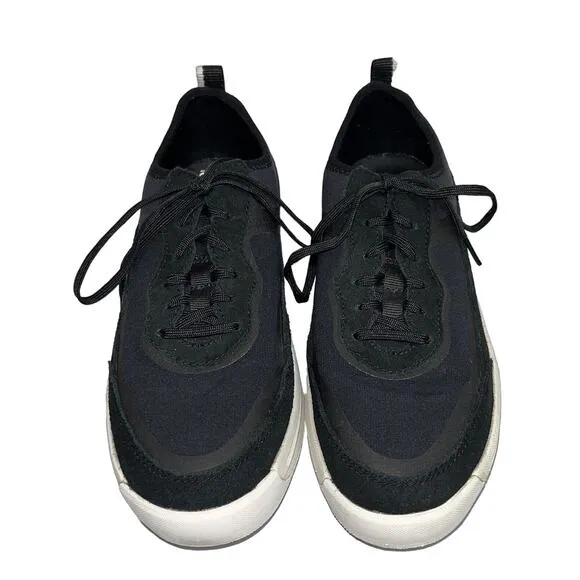 Sorel Women’s Ona 503 Low Sneakers Size 9 Black Leather Suede &amp; Textile Mix EUC