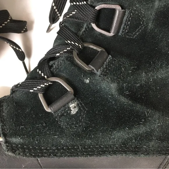 Sorel Women’s Waterproof Out Dry Boots Black Suede Faux Fur Lining Size 10.5