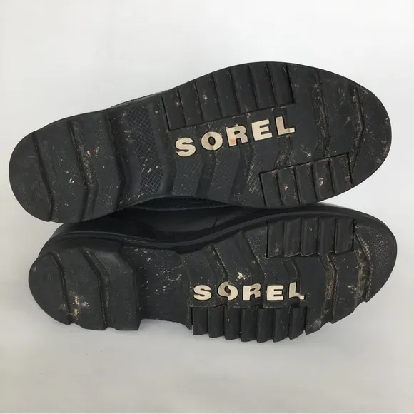 Sorel Women’s Waterproof Out Dry Boots Black Suede Faux Fur Lining Size 10.5
