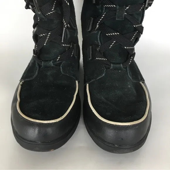 Sorel Women’s Waterproof Out Dry Boots Black Suede Faux Fur Lining Size 10.5