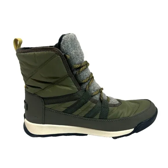 Sorel Womens Whitney Ii Short Lace Up Waterproof Boot Stone Green Winter Sz 9.5
