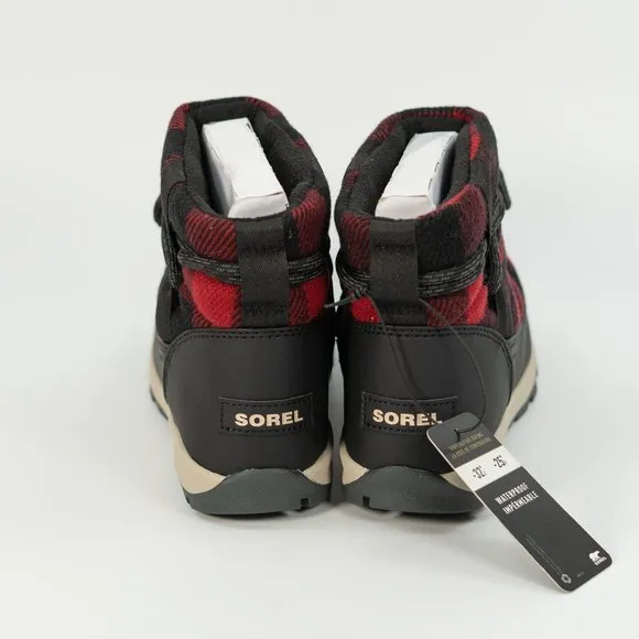 Sorel Women's Whitney Short 200g 'Red Dahlia' NL3439-660 Plaid Winter Booties