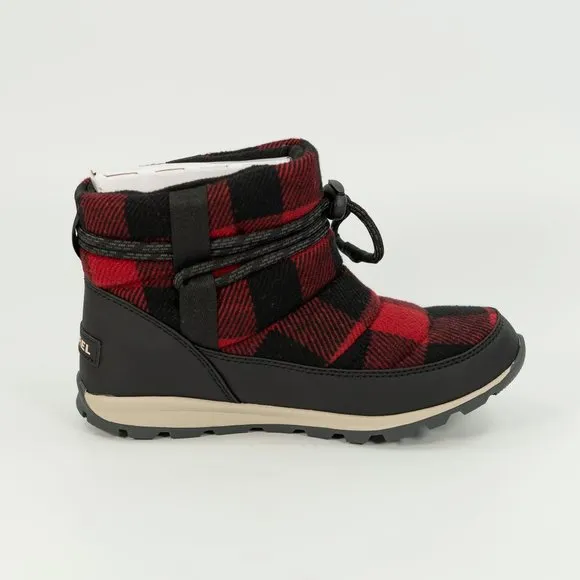 Sorel Women's Whitney Short 200g 'Red Dahlia' NL3439-660 Plaid Winter Booties