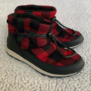 Sorel Women’s Whitney Short Red Dahlia Plaid Ankle Boots