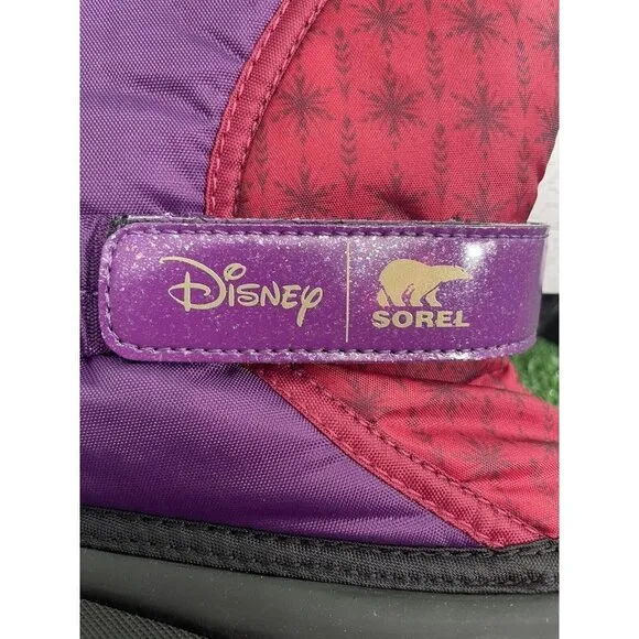 Sorel Youth Girls Disney Frozen Shoes Anna Purple Insulated Snow Boots Size 6