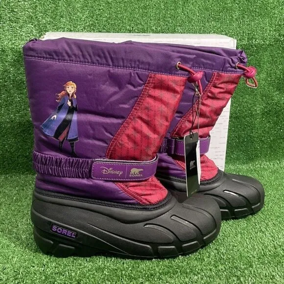 Sorel Youth Girls Disney Frozen Shoes Anna Purple Insulated Snow Boots Size 6
