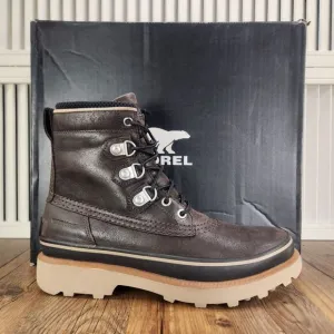 Sorel Caribou Street Waterproof Boots Mens Sz 8.5 Blackened Brown Leather Rain