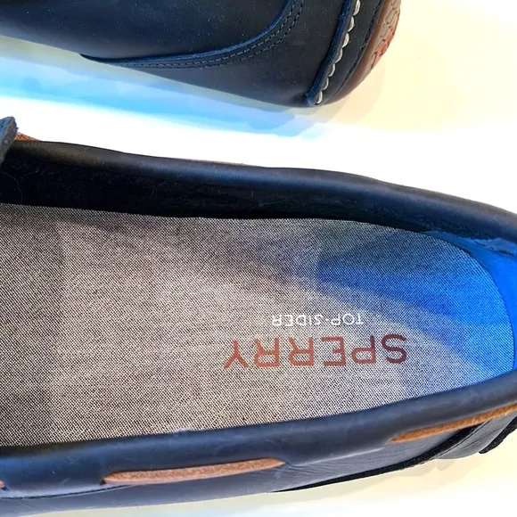 Sperry Davenport 1 Eye Navy Blue Driver Moccasin Toe Slip On Loafer Shoes Men 13