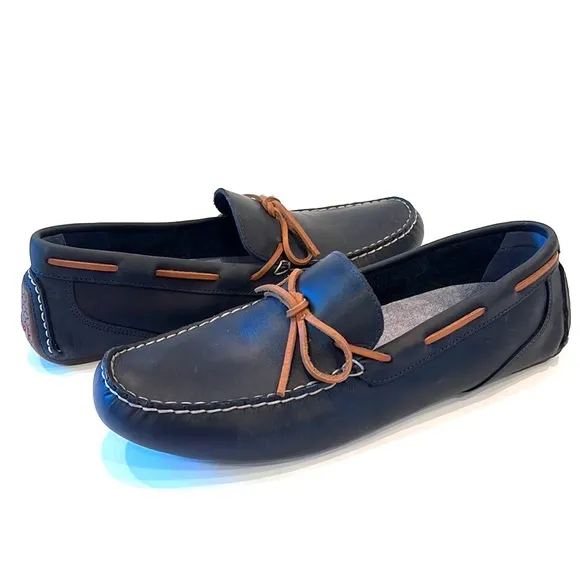 Sperry Davenport 1 Eye Navy Blue Driver Moccasin Toe Slip On Loafer Shoes Men 13