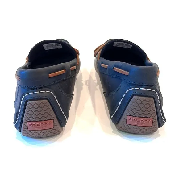 Sperry Davenport 1 Eye Navy Blue Driver Moccasin Toe Slip On Loafer Shoes Men 13