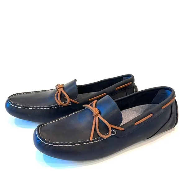 Sperry Davenport 1 Eye Navy Blue Driver Moccasin Toe Slip On Loafer Shoes Men 13
