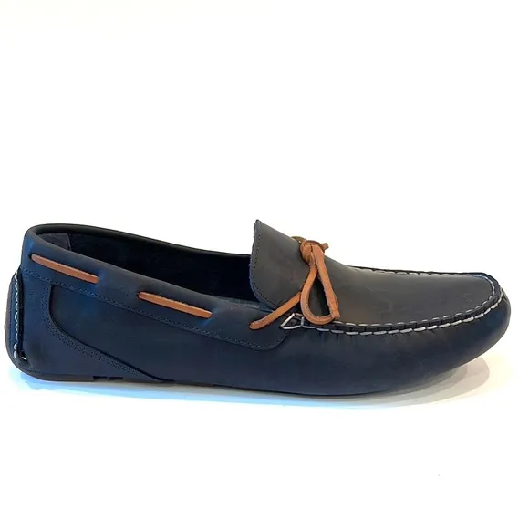 Sperry Davenport 1 Eye Navy Blue Driver Moccasin Toe Slip On Loafer Shoes Men 13