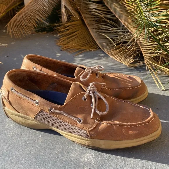 SPERRY Men’s Brown Topsider Lanyard CB Boat Shoes in Size 13