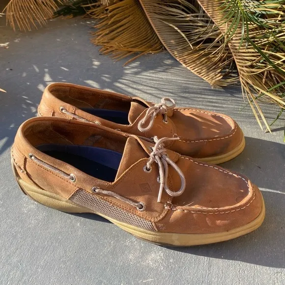 SPERRY Men’s Brown Topsider Lanyard CB Boat Shoes in Size 13