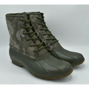 Sperry Mens Size 11.5 Saltwater Camo Water Resistant Lace Up Duck Boots Shoes