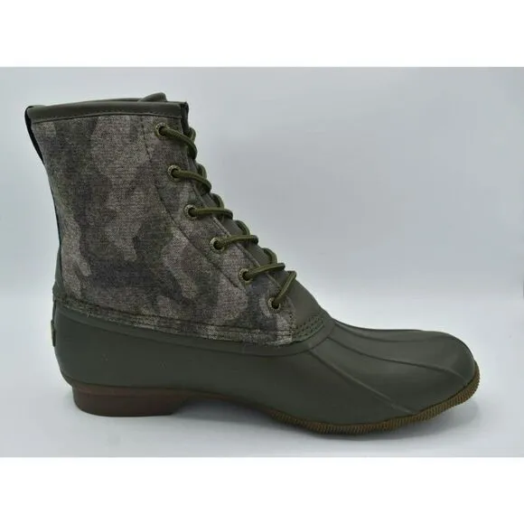 Sperry Mens Size 11.5 Saltwater Camo Water Resistant Lace Up Duck Boots Shoes