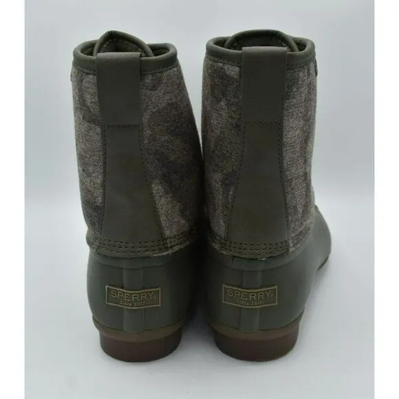 Sperry Mens Size 11.5 Water Resistant Saltwater Camo Duck Boots NO ORIG BOX