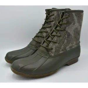 Sperry Mens Size 11.5 Water Resistant Saltwater Camo Duck Boots NO ORIG BOX