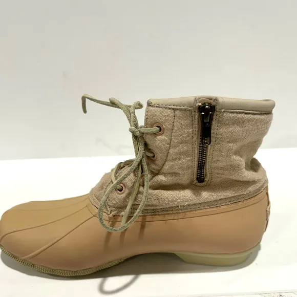 Sperry Pink Womens Duck Boots Rain STS82038 Shoes Size 10 Wool Lined Waterproof