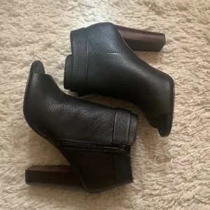Splendid Black Leather Open Toe Booties