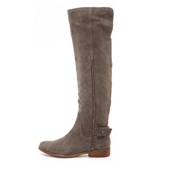 Splendid Polly Over The Knee Gray Suede Tall Boots Size 8