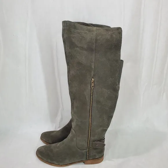 Splendid Polly Over The Knee Gray Suede Tall Boots Size 8