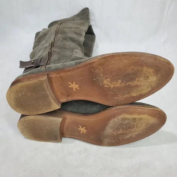 Splendid Polly Over The Knee Gray Suede Tall Boots Size 8