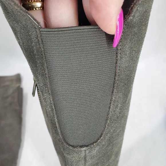 Splendid Polly Over The Knee Gray Suede Tall Boots Size 8