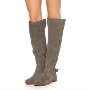Splendid Polly Over The Knee Gray Suede Tall Boots Size 8