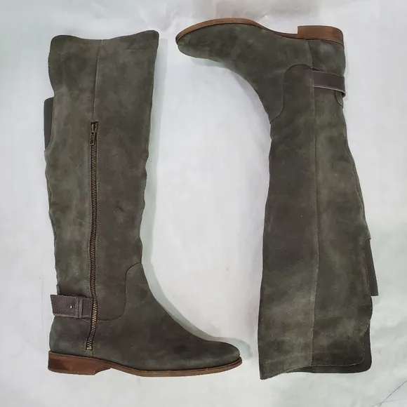 Splendid Polly Over The Knee Gray Suede Tall Boots Size 8