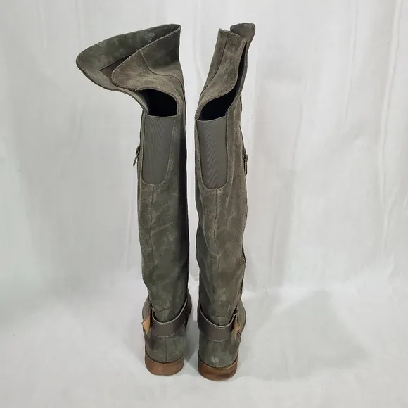 Splendid Polly Over The Knee Gray Suede Tall Boots Size 8
