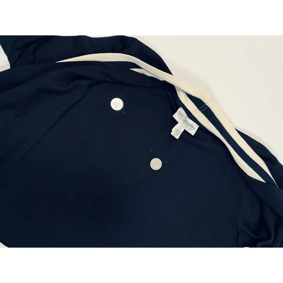 St. John Womans Cardigan Sweater NEW Wool Blend M Black White Geometric