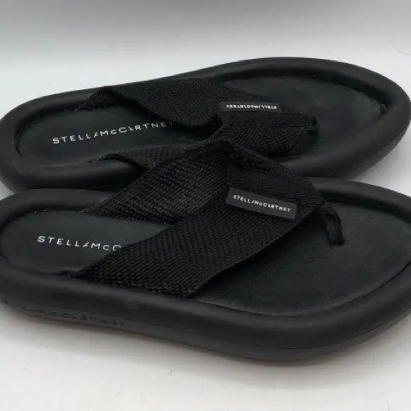 Stella McCartney Air Slide EU 36 Vegan Leather Canvas Flip Flops EUC / US 6.5