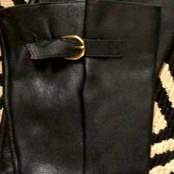 Steve Madden Black Leather Tall Buckle Boots size 6