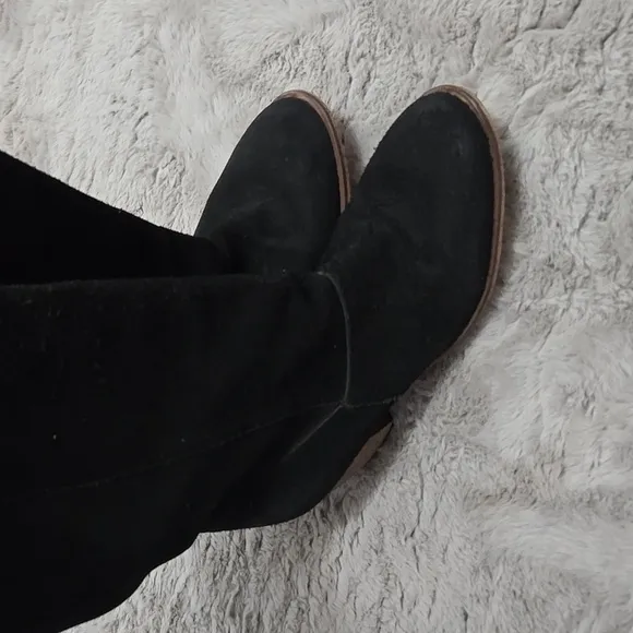 Steve Madden black suede leather tall boots