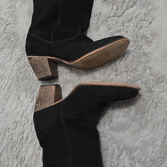 Steve Madden black suede leather tall boots