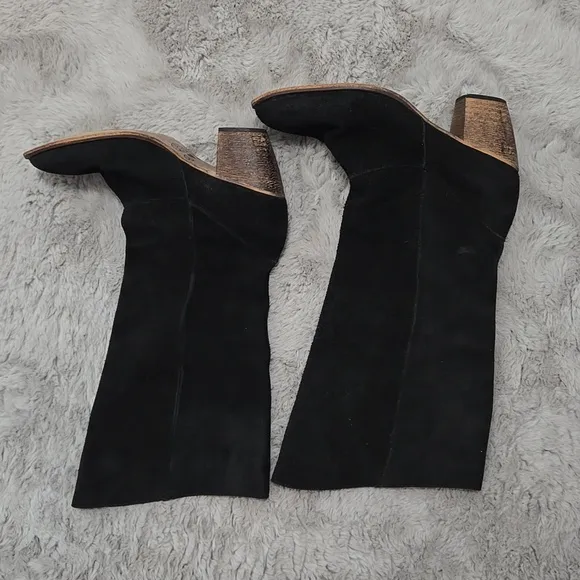 Steve Madden black suede leather tall boots