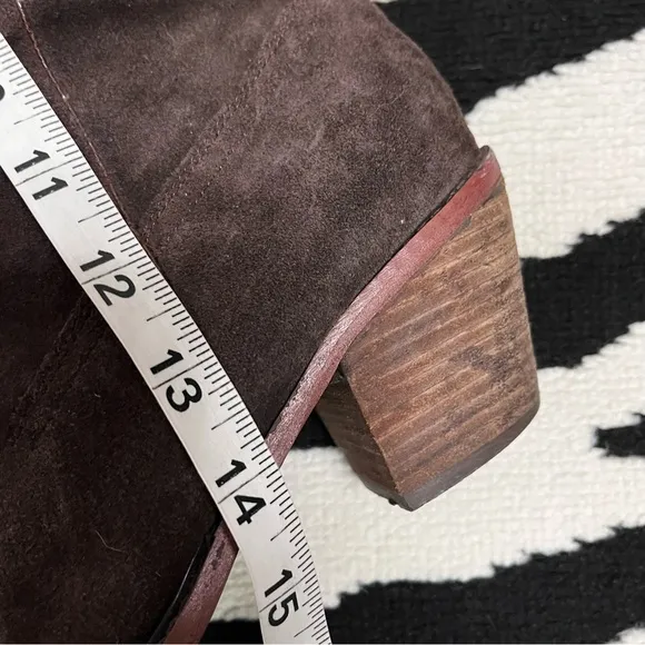 Steve Madden Chocolate Brown Suede Slouchy Saddle Cowboy Boots Size 10