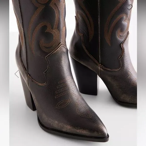 Steve Madden lashes leather tall western boots